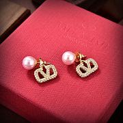 Bagsaaa Valentino Vlogo Teardrop Gold Crystal Earrings - 1