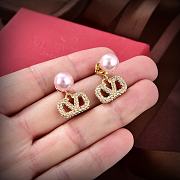 Bagsaaa Valentino Vlogo Teardrop Gold Crystal Earrings - 5