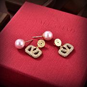 Bagsaaa Valentino Vlogo Teardrop Gold Crystal Earrings - 3