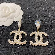 Bagsaaa Chanel Crytal Pearl Gold Earrings  - 5