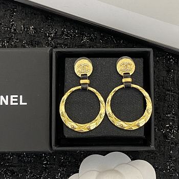 Bagsaaa Chanel Hoop Gold Earrings