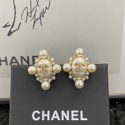 Bagsaaa Chanel Stud Earrings Pearl & Crystal Gold  - 1