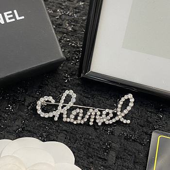 Bagsaaa Chanel Crystal Silver Brooch