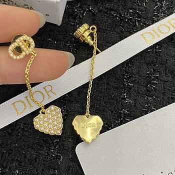 Bagsaaa Dior Heart Drop Gold Earrings