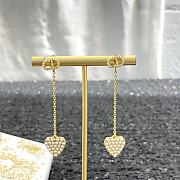 Bagsaaa Dior Heart Drop Gold Earrings - 5
