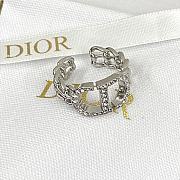 Bagsaaa Dior Crystal Silver Ring  - 6
