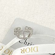 Bagsaaa Dior Crystal Silver Ring  - 4