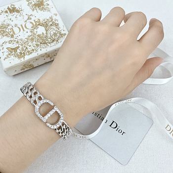 Bagsaaa Dior Crystal Silver Bracelet 