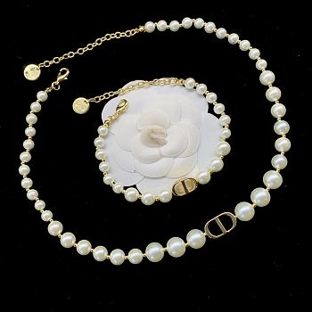 Bagsaaa Dior CD Logo Pearl Set (Necklace + Bracelet)