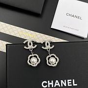 Bagsaaa Chanel Pearl Silver Drop Earrings - 6