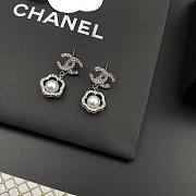 Bagsaaa Chanel Pearl Silver Drop Earrings - 4