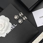 Bagsaaa Chanel Pearl Silver Drop Earrings - 5