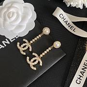 Bagsaaa Chanel CC Logo Crystal Gold Drop Earrings - 1