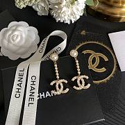 Bagsaaa Chanel CC Logo Crystal Gold Drop Earrings - 5