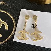 Bagsaaa Chanel CC Logo Crystal Gold Drop Earrings - 4