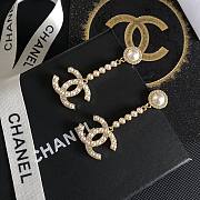 Bagsaaa Chanel CC Logo Crystal Gold Drop Earrings - 3