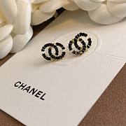 Chanel Black CC Logo Stud Earrings - 6
