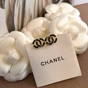Chanel Black CC Logo Stud Earrings - 5