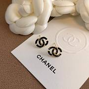 Chanel Black CC Logo Stud Earrings - 4