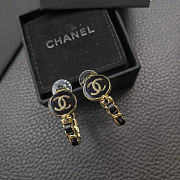 Bagsaaa Chanel Black Hoop Earrings - 1