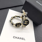 Bagsaaa Chanel Black Hoop Earrings - 2