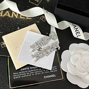 Bagsaaa Chanel Crystal Silver Drop Earrings - 4