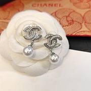 Bagsaaa Chanel Pearl Silver Drop Earrings 02 - 2