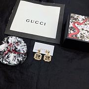 Bagsaaa Gucci Pearl Gold Square Drop Earrings - 2