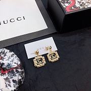 Bagsaaa Gucci Pearl Gold Square Drop Earrings - 3