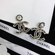Bagsaaa Chanel Black CC Logo Drop Earrings - 2