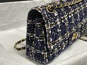 Bagsaaa Chanel Tweed Flap Bag Blue, Gold and White - 25cm - 6