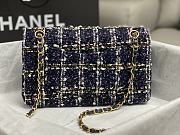 Bagsaaa Chanel Tweed Flap Bag Blue, Gold and White - 25cm - 5