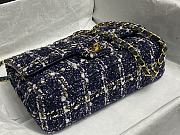 Bagsaaa Chanel Tweed Flap Bag Blue, Gold and White - 25cm - 3