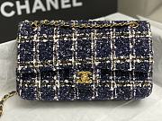 Bagsaaa Chanel Tweed Flap Bag Blue, Gold and White - 25cm - 2