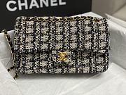 	 Bagsaaa Chanel Tweed Flap Bag Black, Blue and Cream - 25cm - 5