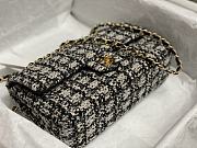 	 Bagsaaa Chanel Tweed Flap Bag Black, Blue and Cream - 25cm - 6