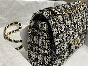 	 Bagsaaa Chanel Tweed Flap Bag Black, Blue and Cream - 25cm - 4