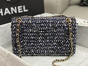 Bagsaaa Chanel Tweed Flap Bag Blue and Flower - 25cm - 6