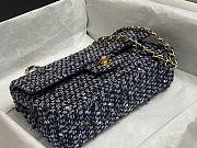 Bagsaaa Chanel Tweed Flap Bag Blue and Flower - 25cm - 3
