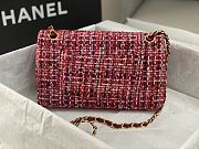 	 Bagsaaa Chanel Tweed Flap Bag Red and Multicolor - 25cm - 6