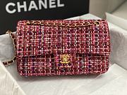 	 Bagsaaa Chanel Tweed Flap Bag Red and Multicolor - 25cm - 5