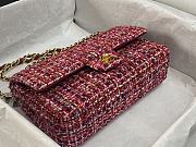 	 Bagsaaa Chanel Tweed Flap Bag Red and Multicolor - 25cm - 2