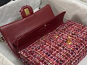 	 Bagsaaa Chanel Tweed Flap Bag Red and Multicolor - 25cm - 3