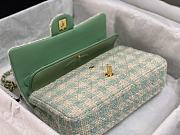 	 Bagsaaa Chanel Tweed Flap Bag Mint and Cream - 25cm - 6