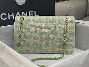 	 Bagsaaa Chanel Tweed Flap Bag Mint and Cream - 25cm - 5