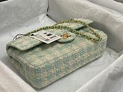 	 Bagsaaa Chanel Tweed Flap Bag Mint and Cream - 25cm - 3