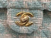 	 Bagsaaa Chanel Tweed Flap Bag Mint and Cream - 25cm - 2