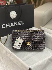 	 Bagsaaa Chanel Tweed Flap Bag Black and Multicolor - 25cm - 1