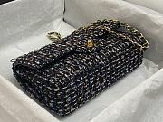 	 Bagsaaa Chanel Tweed Flap Bag Black and Multicolor - 25cm - 6