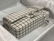 	 Bagsaaa Chanel Tweed Flap White and Black Lines - 25cm - 2